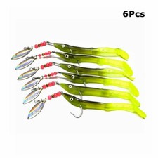 6Pcs Spinners Sequin Soft Sand Sea Fishing Lures Pollock Bass EEL Jigs Mackerel