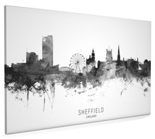 Sheffield Skyline, Poster, Canvas or Framed Print, watercolour painting 11499