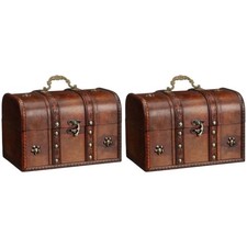 2 Medium Wooden treasure Chest Jewellery Keepsake Trinket Organiser Box Gift Box