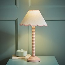 Pink Bobbin Table Lamp Bedroom