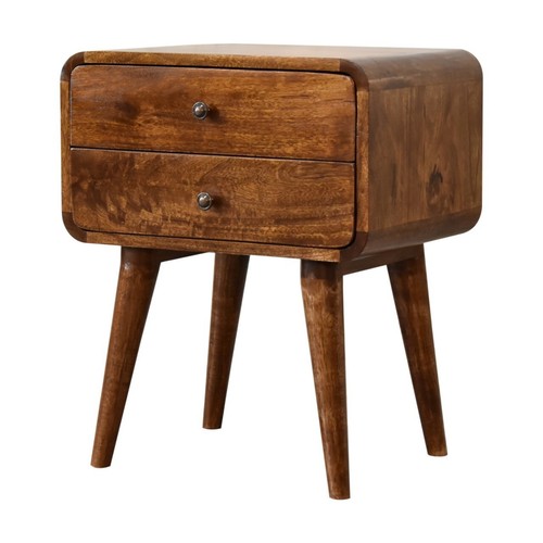 Drawer curved bedside table - drawer,