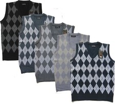 Mens Argyle V Neck Sleeveless
