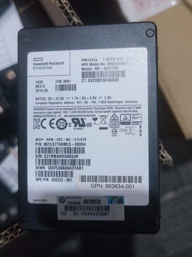 Samsung 68tb ssd pm1633a - 7.68tb,