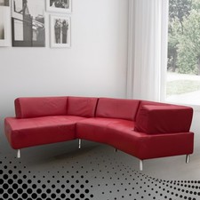 Red Leather Modular Corner