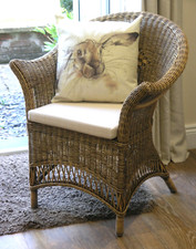 Lloyd loom style rattan chair ... Chestnut  wicker