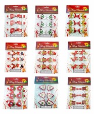 Christmas Wooden Pegs In A Pack Of 6 Xmas Craft Card Hanging Tree Decorations