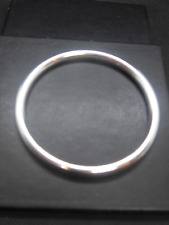 Silver Smooth Round Solid Bangle Bracelet 44g