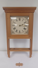 Quartz Wooden Wall Hanging Clock - Tested - Working - Used - Good G24 W22