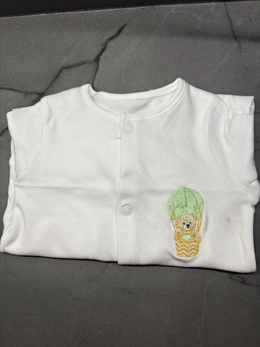 Embroidered baby grow teddy - baby,
