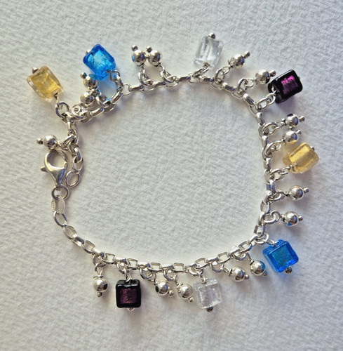 Venetian foil charm bracelet - venetian,