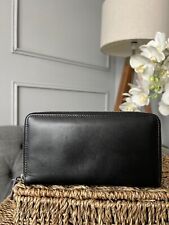 Ettinger Purse Black Leather  Luxury zip around wallet