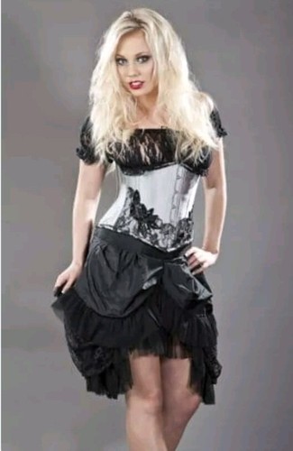 Black taffeta elvira skirt - black,