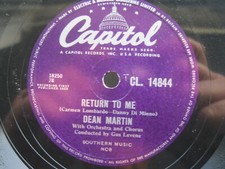 DEAN MARTIN 78 RPM RETURN TO