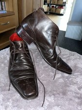 Jeffery West Flashman Brogue Lace Up Ankle Boots Size 9 Brown 