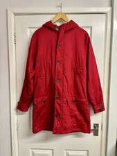 Cotton Traders Dark Red Sherpa Lined Hooded Parka Coat - Size Medium