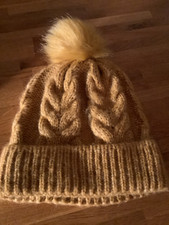 LADIES CABLE KNIT BOBBLE HAT BY M&S ONE SIZE BN
