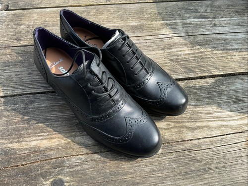 Clarks black leather 6d - clarks,