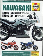 KAWASAKI EX500A/D/E (GPZ500S & NINJA) ER500A/C (ER-5) '87-07 REPAIR MANUAL *NEW*