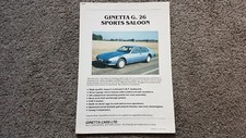 GINETTA G26 SALES BROCHURE 1980'S
