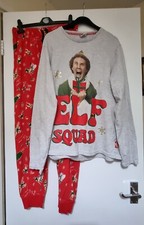 ELF SQUAD 2 Piece Pyjamas Set  Size Medium Grey & Red
