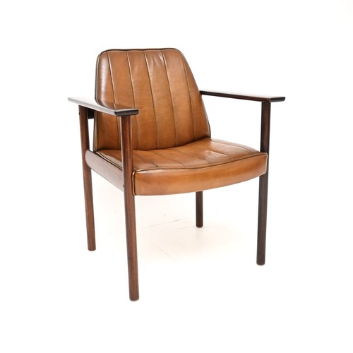 Vintage rosewood and leather - rosewood,