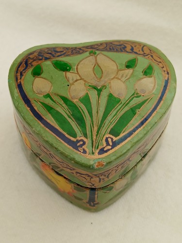 Vintage hand painted heart - hand,