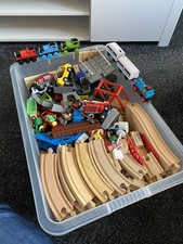 Wooden Train Set Bundle - Brio, Hape, Thomas Compatible Over 200 Pieces boxed 