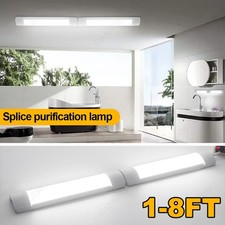 Spliced LED Batten Light 6500K Fluorescent Strip Light Slim Fitting Garage Lamps