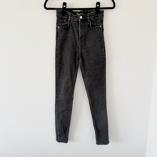 Zara black high waisted skinny - black,