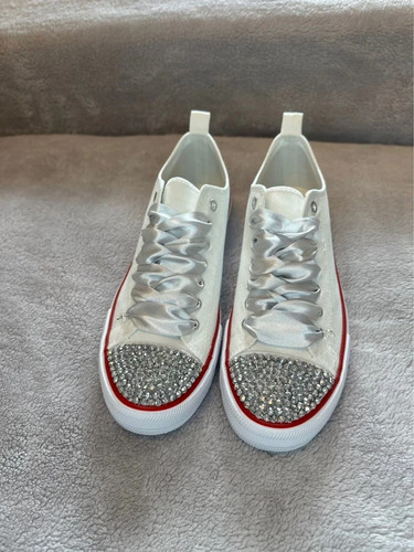 Ladies silver stud trainers - stud,