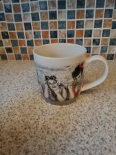 TESCO BATHING BEAUTIES WOMEN ON BEACH B/W Mug Cup 8.5CM DIAM X 9CM HIGH