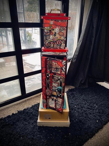 Circus clock cabinet wooden - clock, &