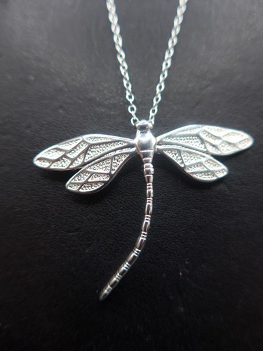 Silver dragonfly pendant - silver,