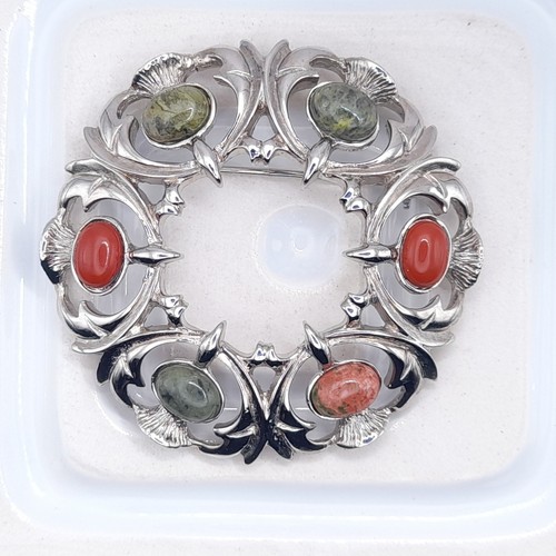 Scottish thistle brooch oval - scottish,