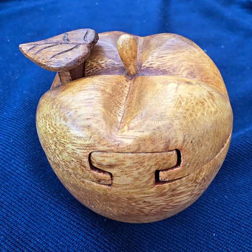 Wooden apple puzzle box - apple,