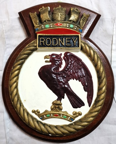 Hms rodney ship - crest, plaque