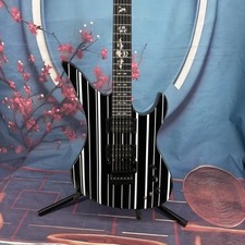  Custom Synyster Gates Signature Electric Guitar Black with White Stripes