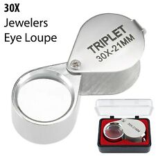 Jewelers Eye Loupe Pocket Magnifier Magnifying Glass Jewelry Diamond 30x21mm UK