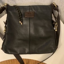 Black Leather Shoulder/cross Body Bag By”LLOYD BAKER” London (11”x11”) Clean