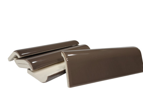 Brown ceramic tile bullnose - brown,