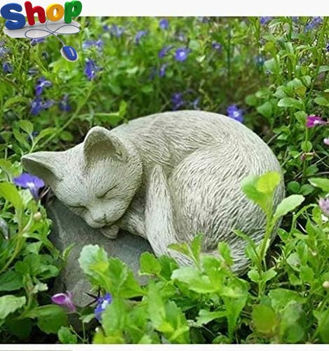 Sleeping cat statue - sleeping,