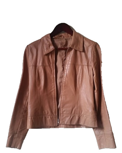 Vintage leather jacket light - leather,