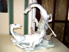 LLADRO PLAYING HORSES LARGE FIGURES 16"X15" RETIRED.