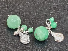 Chinese Silver and Jade Lucky 'Laughing Buddha' Jewellery for Pendants