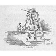 INDUSTRY Cutting Sheets of Iron for Nails - Antique Print 1851