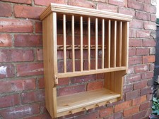 Solid Oak Plate Rack With