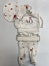 NEXT 3 Month Baby White Neutral First Christmas Set Legging Outfit 3 pice (A3)