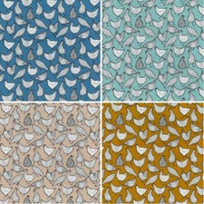 100% Cotton Poplin Fabric Rose & Hubble Spotted Hens Chicken Farm Animals