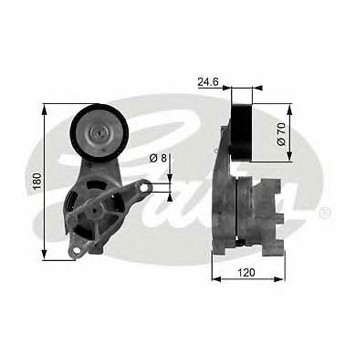 Ribbed belt tensioner - belt, pulley