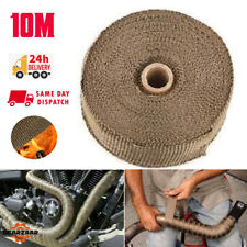 10M Titanium Gold Heat Wrap Tape Exhaust Insulating Downpipe Manifold 10 Ties?